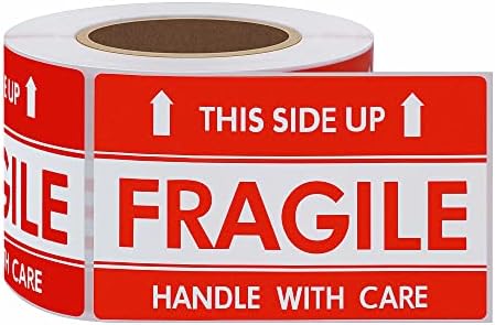 Hycodest 51x76mm 300 PCS Fragile Warning Labels Handle with Care Sticker Shipping Labels, This Side Up