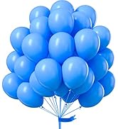 PartyWoo Blue Balloons, 55 pcs 12 Inch Light Blue Balloons, Latex Balloons for Balloon Garland or...