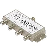 STEREN 4-Way 2.4GHz 90dB 1 Port Power Pass DC Passing On One Port F-Pin Coaxial Splitter [201-234]