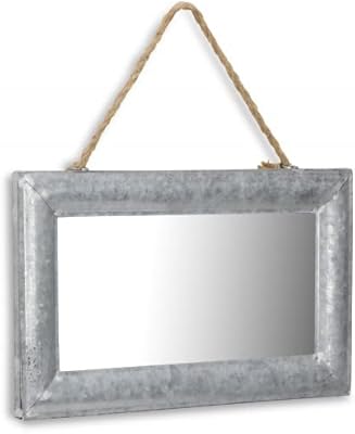 HomeRoots Galvanized Metal Hanging Mirror