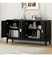 4 Door Sideboard Storage Cabinet,Modern Accent Cabinet with Door Shelf,Decorative Buffet Cabinet ...