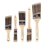 Pro Grade- Paint Brushes - 5 Piece Flat and Angle, Paint Brush for All Latex and Oil Paints & Stains - Home Improvement - Interior & Exterior Use Paint Brush