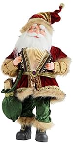 Windy Hill Collection 18&#34; Inch Standing Animated Musical Dancing Accordion Santa Claus Christmas ...