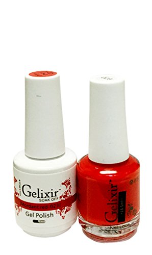 Gelixir matching color & nail lacquer Mordant Red -023