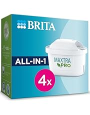 BRITA Cartouche Filtre eau robinet MAXTRA PRO All-In-1 Pack de 4|Goûtez à une eau plus pure¹ avec la recharge originale pour carafes BRITA-réduit² micro-impuretés comme certains PFAS, chlore, tartre