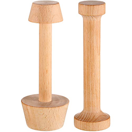 2 Pieces Wooden Tart Tamper Set