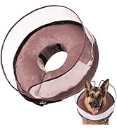 BARKLESS Dog Donut Collar, Inflatable Cone for Dogs to Stop Licking After Surgery, Soft Dog Cone ...