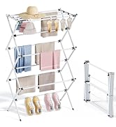 APEXCHASER Clothes Drying Rack, 3-Tier Laundry Drying Rack for Clothes, Towel, Foldable Metal Clo...