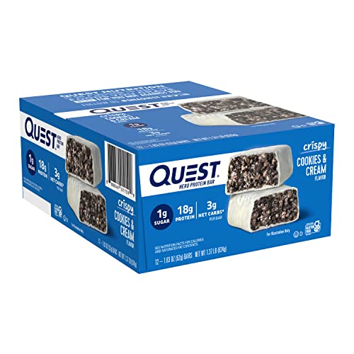 quest bar cream - Quest Nutrition Cookies & Cream Hero Bar - 12 Count