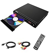 Compact DVD Player for TV, Multi-Region DVD Player, MP3, DVD/CD Player for Home, with HDMI/AV/USB...