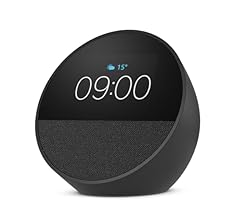 Der neue Amazon Echo Spot (2024), smarter Wecker mit sattem Klang und Alexa, Schwarz