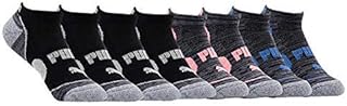 Puma No Show Women's Socks, Moisture Control Mesh Ventilation (10 Pair) (Hot Pink, Turquoise, Grey)