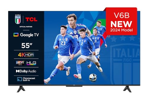 TCL 55V6B TV 55”, 4K HDR, Ultra HD, Google TV con design senza bordi, ...