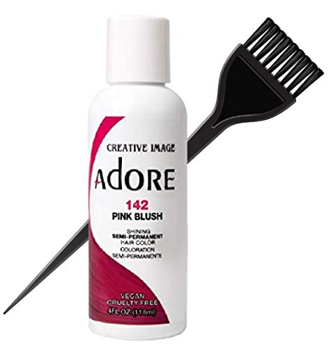 ADORE Creative Image Shining SEMI-PERMANENT Hair Color (STYLIST KIT) No Ammonia, No Peroxide, & No Alcohol Haircolor Semi Permanent Dye (142 Pink Blush)