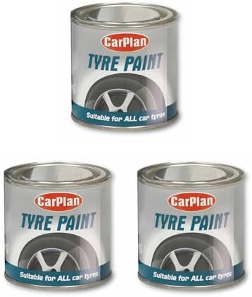 Pack of 3 Tetrosyl Carplan 250ML Tyre Wall Paint Black Specially formulated to provide a decorative black finish on your vehicles tyre side walls, mud flaps and other rubber components.