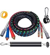 CheeMuii 15 FT Semi Truck Air Lines Kit with 16" Double Tender Spring Kit 3-in-1 Red & Blue Air H...