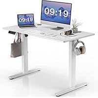  SMUG Adjustable Height Electric Sit/Stand Computer Desk with 3 Memory Settings & Headphone Hook (48