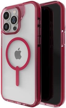 ZAGG Santa Cruz Snap iPhone 15 Pro Max Case - MagSafe Phone Case, Drop Protection (13ft/4m), Durable Graphene, Anti-Yellowing, and Scratch-Resistant Phone Case, Magenta Red