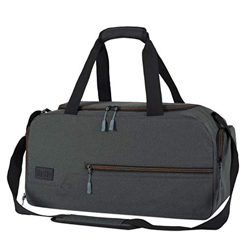 MarsBro Water Resistant Sports Gym Travel Weekender Duffel Bag with Shoe Compartment Black