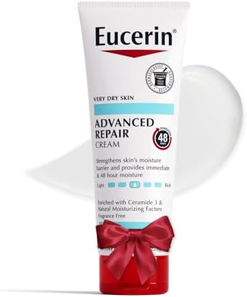 Eucerin Advanced Repair Body Cream for Very Dry Skin, Fragrance Free Daily Body Moisturizer, 8 Oz Tube