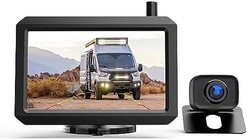 AUTO-VOX W7PRO Digital Wireless Reversing Camera Support 2 Cameras Front and Rear or Side Reverse Camera HD Image with Night Vision Stable Signal Rear View Camera IP68 Waterproof Backup Camera