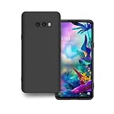 Plus Protection Matte Finished Back Cover Case for LG G8X ThinQ | Rubberized TPU | Slim Thin Soft Matte Flexible Matte Touch Shockproof - Matte Black