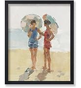 Poster Master Vintage Ladies On The Beach Poster - Retro Seaside Print - Beach Art - Watercolor A...