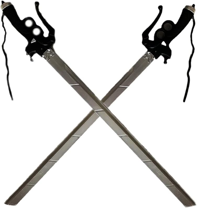 damdos Halloween Prop for 2Pcs Attack it Titan 37inch Shingeki Cosplay Sword Kyojin Swords Cosplay Xmas Birthday Gifts (2PCS Slivers)