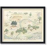 Poster Master Winnie Pooh Poster - Hundred Acre Woods Map Print - Story Book Art - Gift for Boys,...