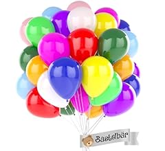 BIO Luftballons Geburtstag • [100 Stück] • MADE IN EU • Premium Ballons aus 100% Naturlatex • 11 Farben • Klimaneutral • He…