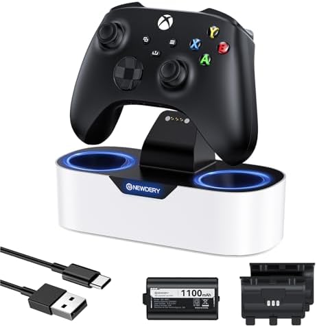 NEWDERY Solo Charger Station for Xbox Wireless Controllers, Fast Charging Dock Single Charging Stand for Xbox One/Series X|S Controller