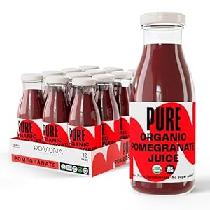 Pure Pomegranate Juice, 8.4 Ounce Bottle (Pack of 12), Cold Pressed Organic Juice, Non-GMO, No Sugar Added, Not from Concentrate, Gluten Free, Kosher Certified, Preservative Free