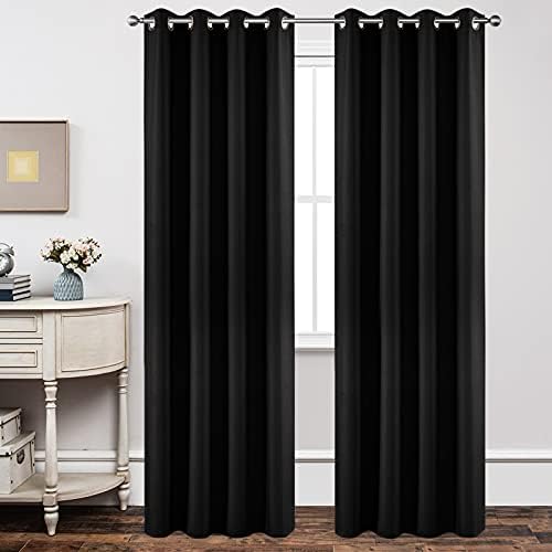 Joydeco Blackout Curtains 120 Inch Length 2 Panels Set, Thermal Insulated Long Curtains& Drapes 2 Burg, Christmas Drapes for Living Room Bedroom Window