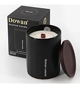 DOWAN Candle Smoke Vanilla Scented Candle for Men, Candles for Home Scented 8oz Black Ceramic Jar...