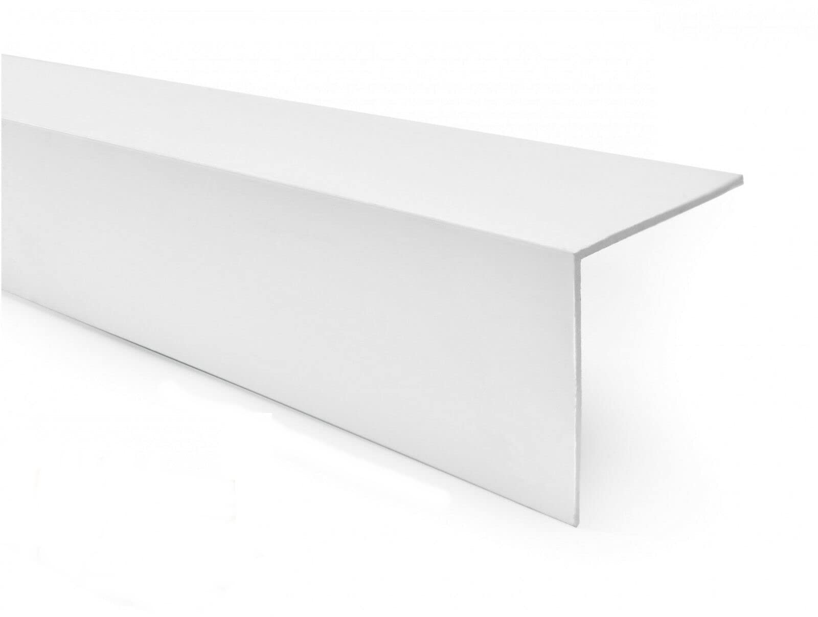 White Durable 1M PVC Trim for Edges & Corners Upgrade Your Home or Office Perfect 90 Degree Angles - 100x100mm & 70x70mm Sizes With 3MM Wall Thickness TMW Profiles (100x100mm)