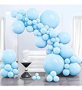 PartyWoo Pastel Blue Balloons, 100 pcs Blue Balloons Different Sizes Pack of 36 Inch 18 Inch 12 I...