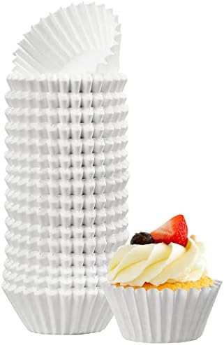 LotFancy 500pcs Mini Cupcake Liners, White Muffin Liners, No Smell, Greaseproof Paper Baking Cups, Small Cupcake Wrappers for Birthday Holidays, Bottom 1.25 inch Width