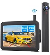 AUTO-VOX TW1 True-Wireless Reversing Camera Kit, 5 Mins Easy Installation, Support 2 Cameras Fron...