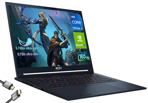 MSI Ultralight Stealth 14 Gaming Laptop - 13th Gen Intel i7-13620H - Nvidia Geforce RTX 4060-14" 165HZ FHD - Wi-Fi 6 - Thunderbolt 4 - Windows11 Home - HDMI Cable (32GB RAM | 2TB SSD)