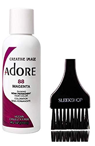 ADORE Creative Image Shining SEMI-PERMANENT Hair Color (STYLIST KIT) No Ammonia, No Peroxide, & No Alcohol Haircolor Semi Permanent Dye (88 Magenta)