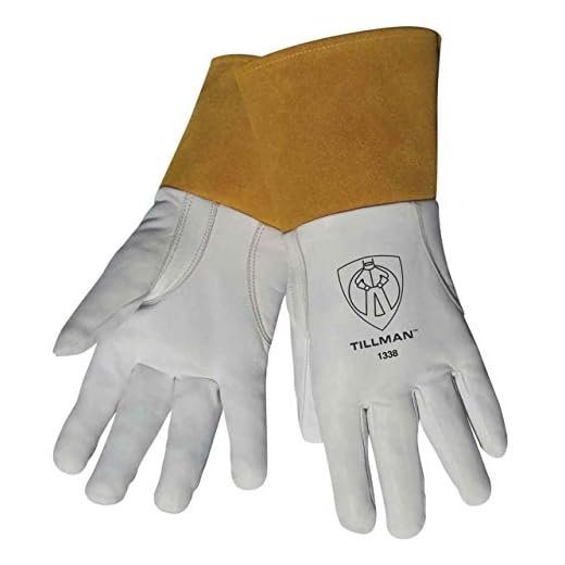 Pack of 4 - Tillman 1338 Top Grain Goatskin TIG Welding Gloves with 4" Cuff, Small