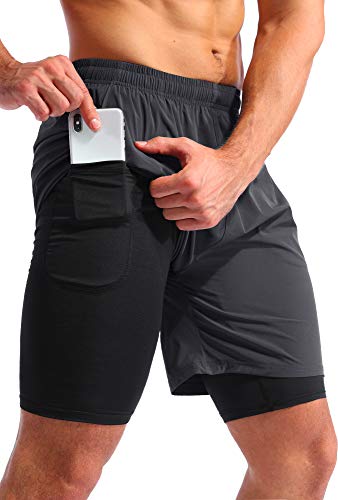 Pudolla Men’s 2 in 1 Running Shorts 7