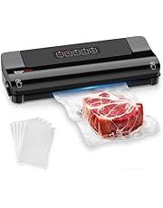 Bonsenkitchen Machine sous vide alimentaire, Appareils de mise sous vide compacte, Machine sous vide multifonctionnelle pour aliments avec sac sous vide et tuyau accessoire