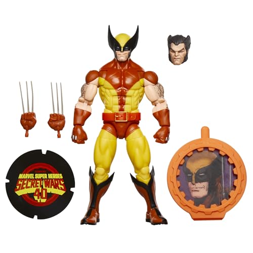 Marvel Legends Series Wolverine, X-Men Retro Comics Secret Wars Collectible 6 Inch Action Figure with Shield