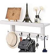 Emfogo Coat Rack Wall Mount with Shelf with Hooks 16.9" Coat Hangers for Wall with 6 Coat Hooks,R...