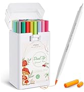 Ohuhu Markers Pens for Journaling: 40 Colors Art Markers Dual Tips Extra Fine & Brush Pens Water-...