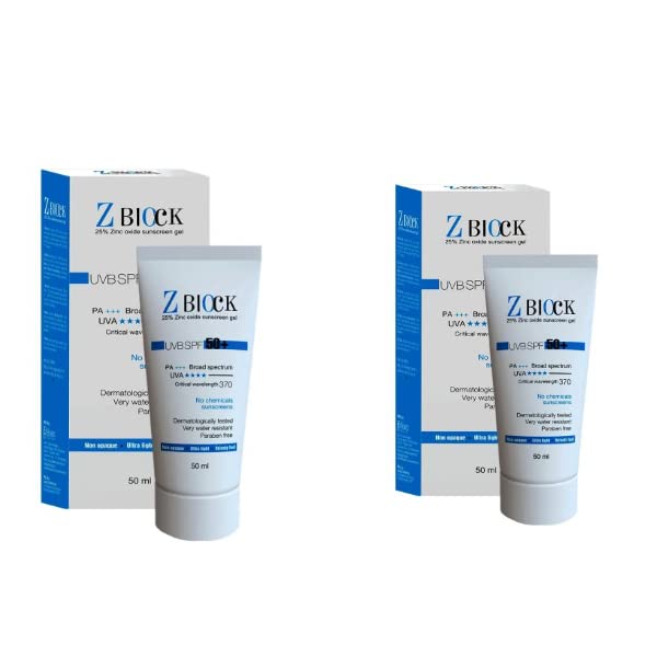 Z - BLOCK SPF 50 Sunscreen +, PA+++ 50 ML PACK OF 2