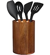 Acacia wood Utensil Holder for Kitchen Counter Decor, Flatware & Utensil Storage Organizer - Kitc...