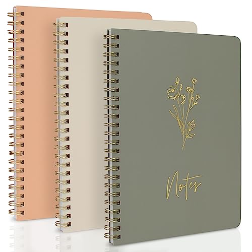 ZICOTO Aesthetic Spiral Notebook Set of 3 For Women -