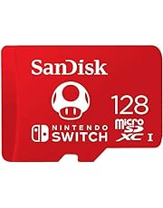 SanDisk SDSQXAO-128G-GNCZN Nintendo Official Licensed 128GB microSDXC UHS-I U3 (Up to 100MB/s Read, 90MB/s Write) Memory Card for Nintendo Switch , Red